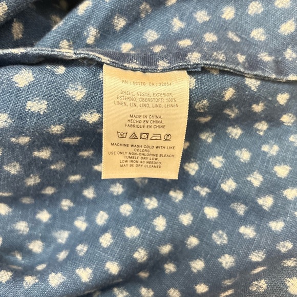 Anthropologist Holding Horses Dotted Blue/Cream Shirtdress Size 4 - Picture 10 of 11